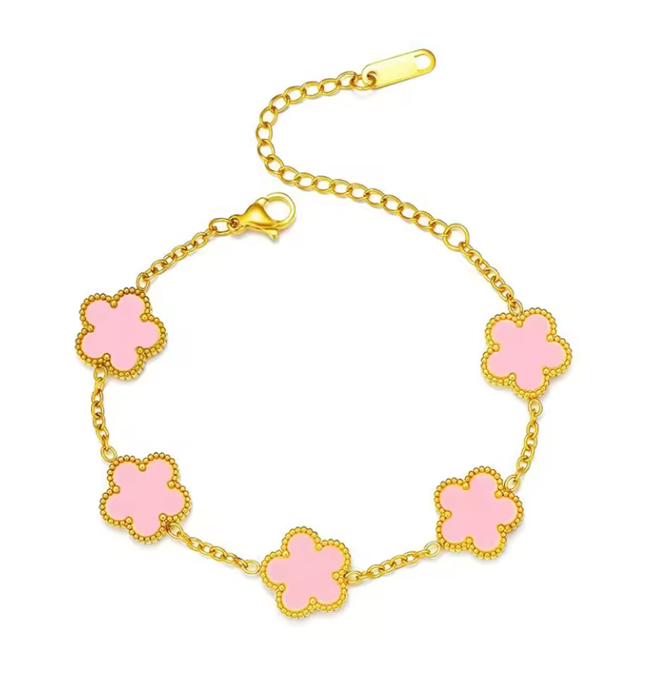 Clover Necklace and Bracelet Collection – 14K Gold Plated Stainless Steel Jewelry