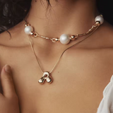 Chunky Bubble Letter Initial Necklace