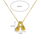 Chunky Bubble Letter Initial Necklace