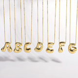 Chunky Bubble Letter Initial Necklace