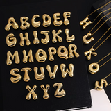 Chunky Bubble Letter Initial Necklace