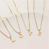 A-Z Gold Initial Necklace Personalized 18K Letter Charm