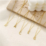 A-Z Gold Initial Necklace Personalized 18K Letter Charm