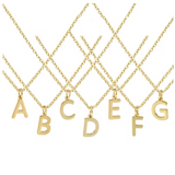 A-Z Gold Initial Necklace Personalized 18K Letter Charm