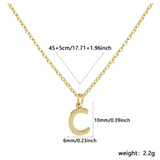 A-Z Gold Initial Necklace Personalized 18K Letter Charm