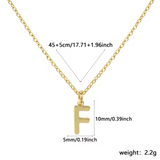 A-Z Gold Initial Necklace Personalized 18K Letter Charm