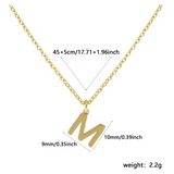 A-Z Gold Initial Necklace Personalized 18K Letter Charm