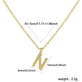 A-Z Gold Initial Necklace Personalized 18K Letter Charm