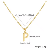 A-Z Gold Initial Necklace Personalized 18K Letter Charm