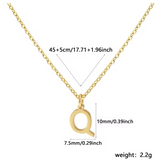 A-Z Gold Initial Necklace Personalized 18K Letter Charm