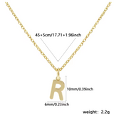A-Z Gold Initial Necklace Personalized 18K Letter Charm