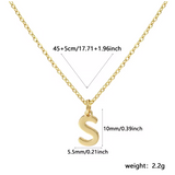 A-Z Gold Initial Necklace Personalized 18K Letter Charm