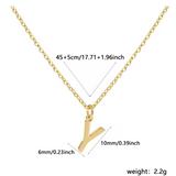A-Z Gold Initial Necklace Personalized 18K Letter Charm