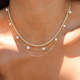 Gold Triple Layered Chain Necklace Sets