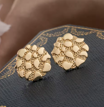 Textured Gold Statement Studs