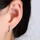 Sterling Silver Zircon Hoop Earrings