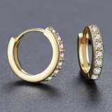 Sterling Silver Zircon Hoop Earrings