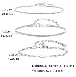Stainless Steel Thin Chain Bracelet