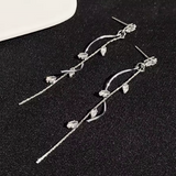 Twisted Zircon Tassel Earrings