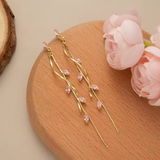 Twisted Zircon Tassel Earrings