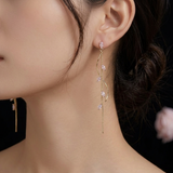 Twisted Zircon Tassel Earrings