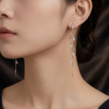 Twisted Zircon Tassel Earrings