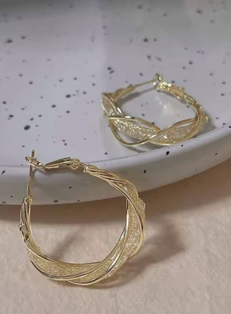 Braided Gold Hoop Earrings