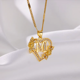 Gold Initial Heart Necklace A–Z
