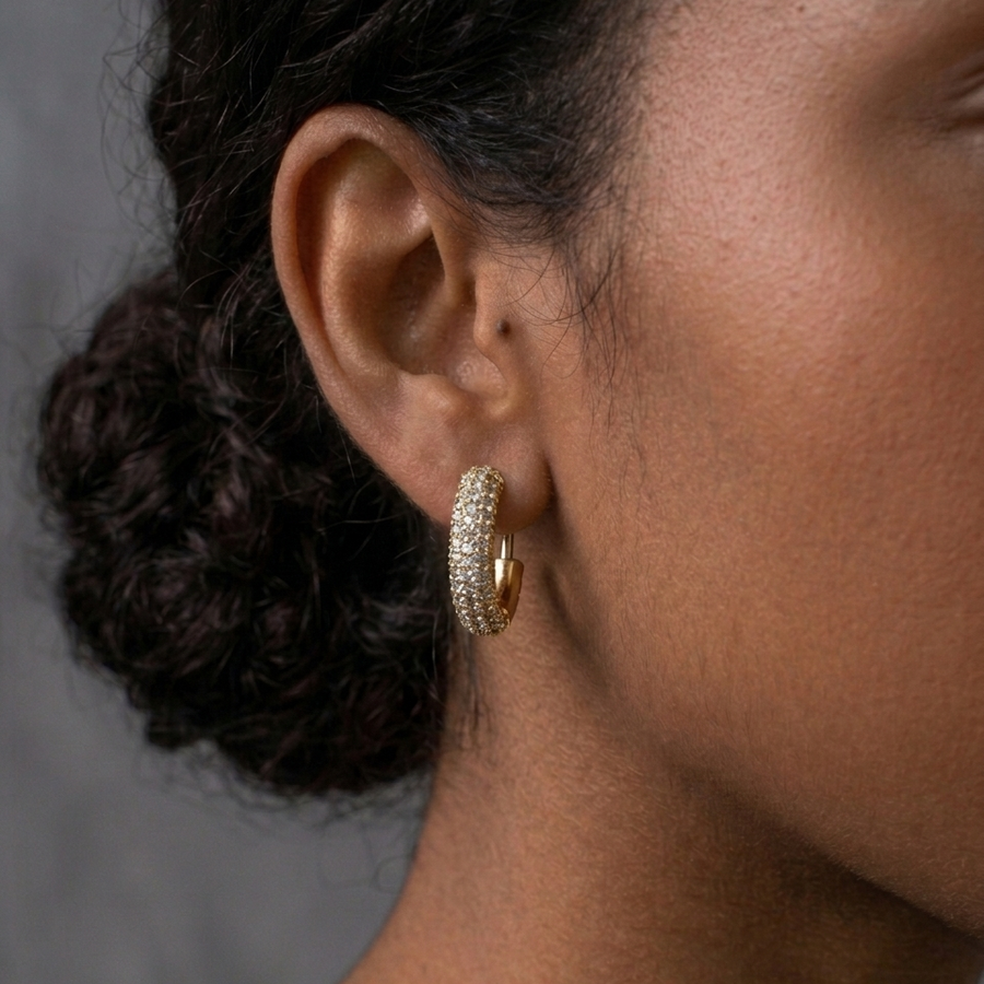 Zircon C-Shaped Ear Cuffs