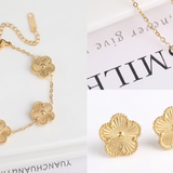 Five Leaf Flower Jewelry Set
