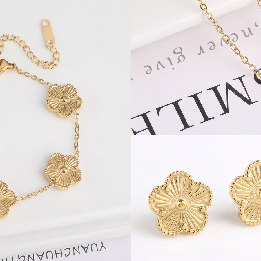 Five Leaf Flower Jewelry Set