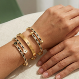Gold Clover & Cross Bracelet Stack