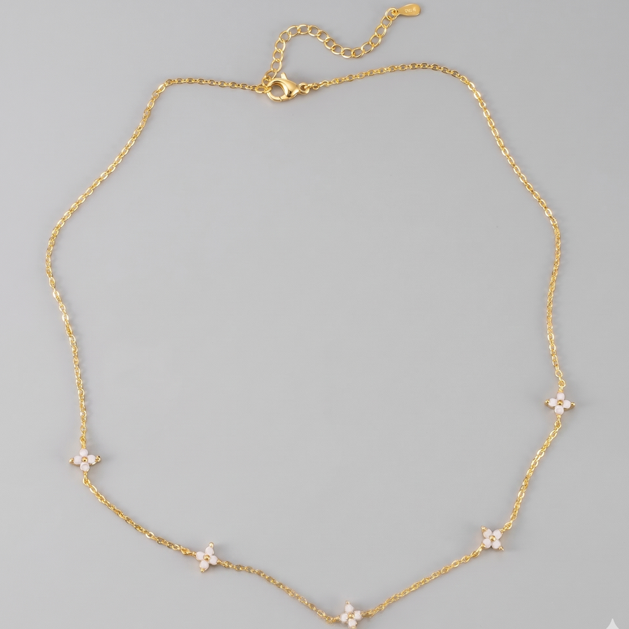 Luxury Clover Gold Set – Necklace, Bracelet & Anklet (Zircon)