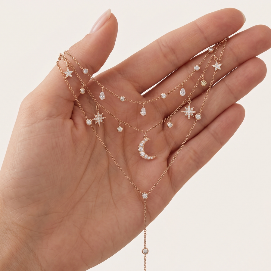 Layered Celestial Chain Necklaces