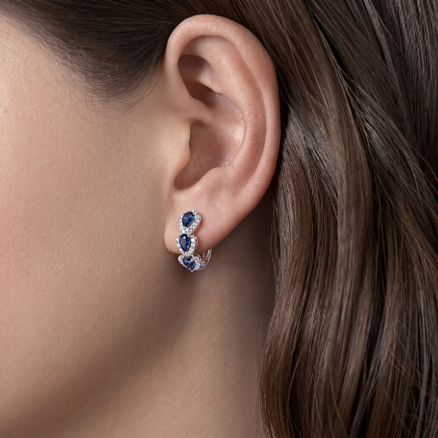 Sapphire Blue Crystal Earrings