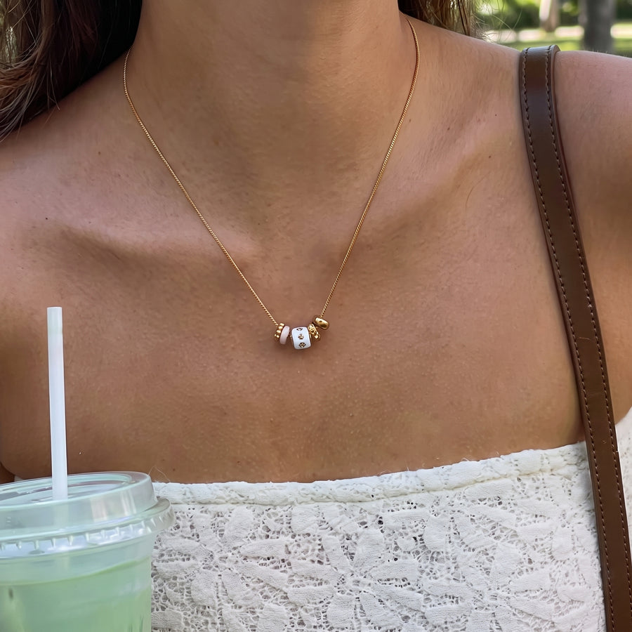Minimalist Pearl & Zircon Necklace