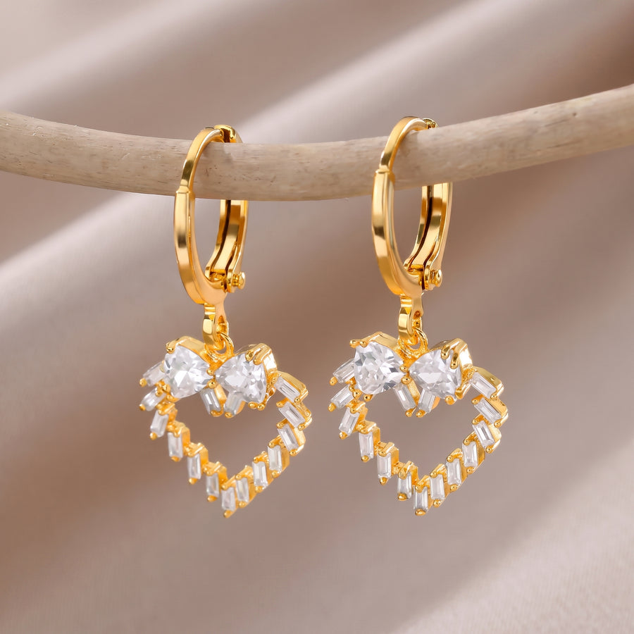 Gold Pearl Drop Hoop Earrings