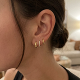 Gold & Pavé Mini Hoops