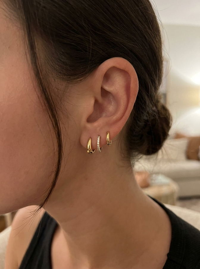 Gold & Pavé Mini Hoops