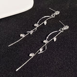 Twisted Zircon Tassel Earrings