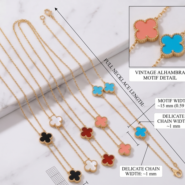 Clover Necklace and Bracelet Collection – 14K Gold Plated Stainless Steel Jewelry