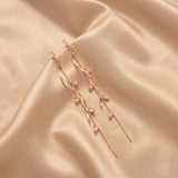 Twisted Zircon Tassel Earrings