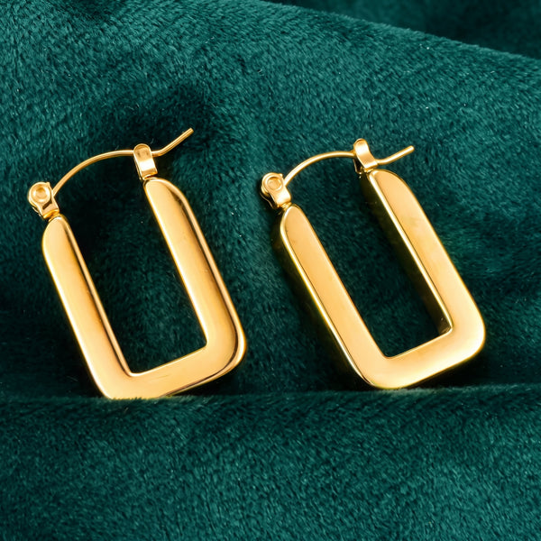 Modern Square Hoop Huggies