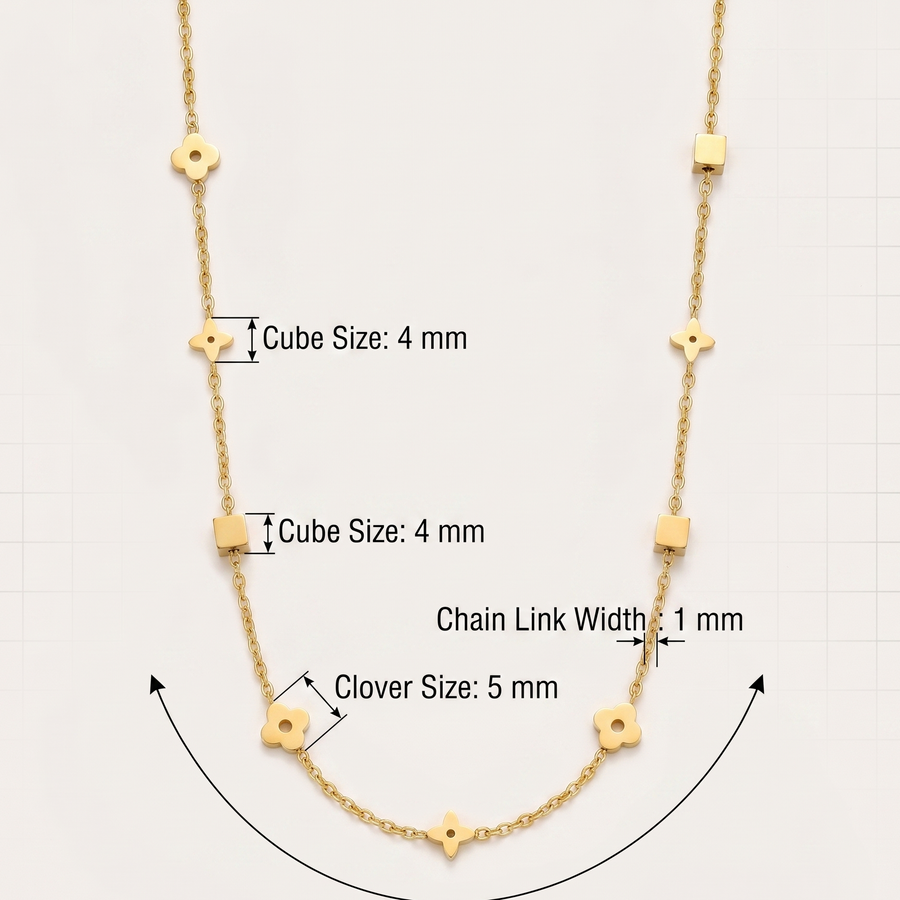 Dainty Geometric Clover Chain