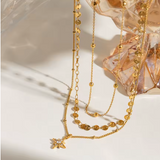 Interlocking Twist & Smooth Layered Necklace