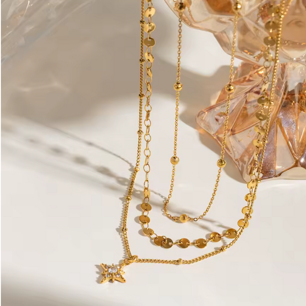 Interlocking Twist & Smooth Layered Necklace