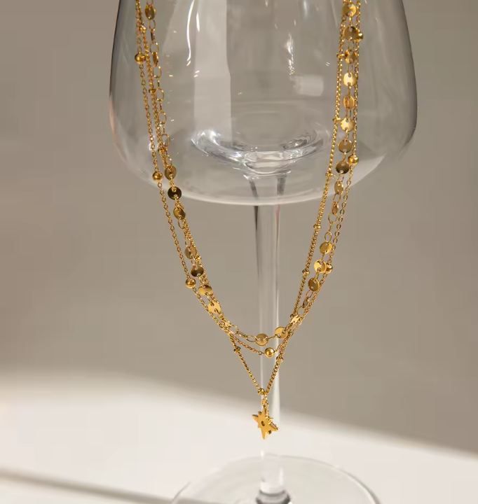 Interlocking Twist & Smooth Layered Necklace