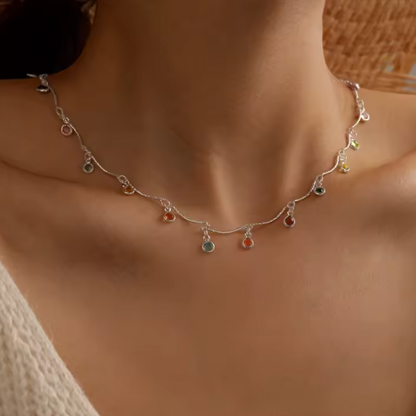 Rainbow Charm Dainty Necklace