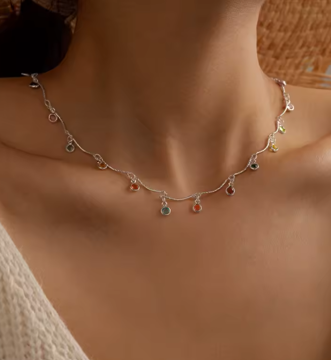 Rainbow Charm Dainty Necklace