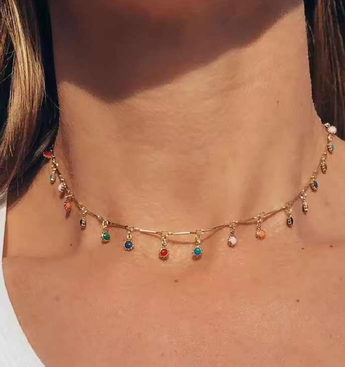 Rainbow Charm Dainty Necklace